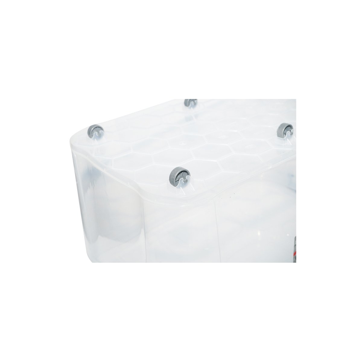Cutie depozitare 50L cu capac si roti din plastic transparenta 400x630x320mm